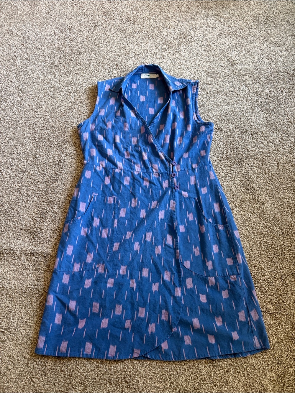 Passion Lilie Blue and Purple Pattern wrap dress